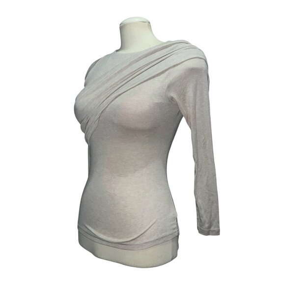 OGL Long Sleeve  Wool Blend Crew Neck Fitted CasualBlouse with Padding Sz Large - Picture 9 of 9